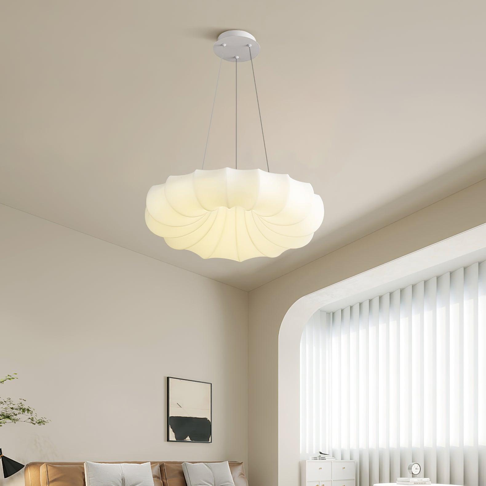 Modern Malibu LED Pendant Light Minimalist White Metal PE Ceiling Hanging Lamp for Indoor Decor