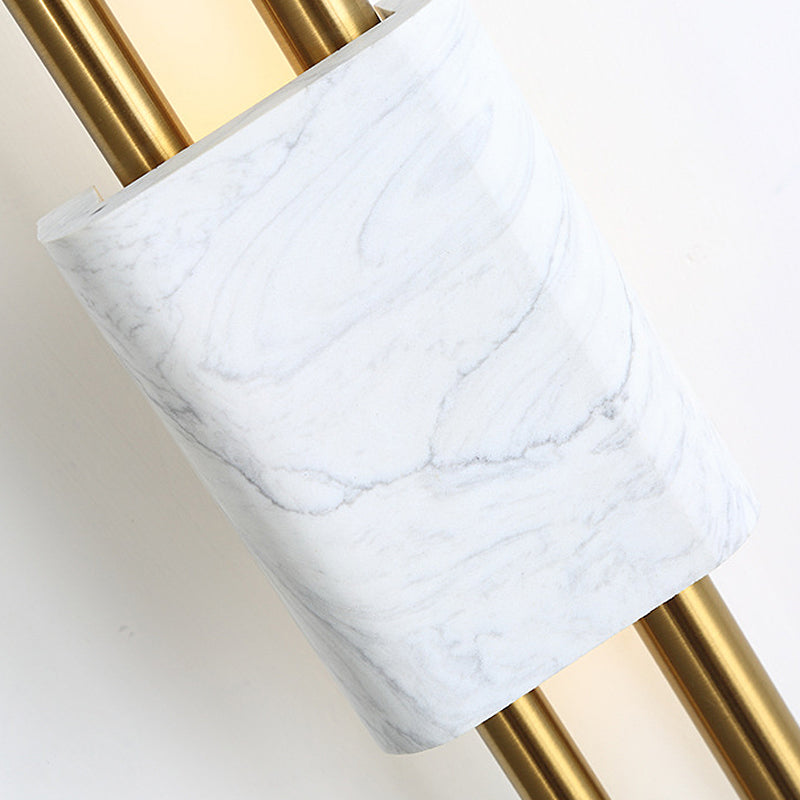 Modern Marble and Gold LED Wall Sconce Luxury Strip Light for Bedroom and Hallway
