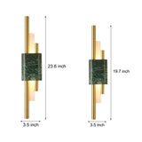 Modern Marble and Gold LED Wall Sconce Luxury Strip Light for Bedroom and Hallway