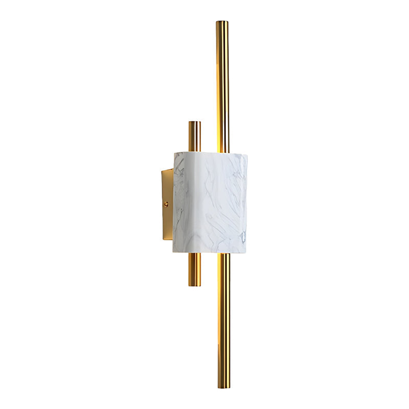 Modern Marble and Gold LED Wall Sconce Luxury Strip Light for Bedroom and Hallway