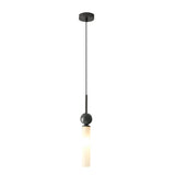 Modern Marble Cylinder Pendant Light with Copper Accents and Acrylic Shade Hanging Lamp