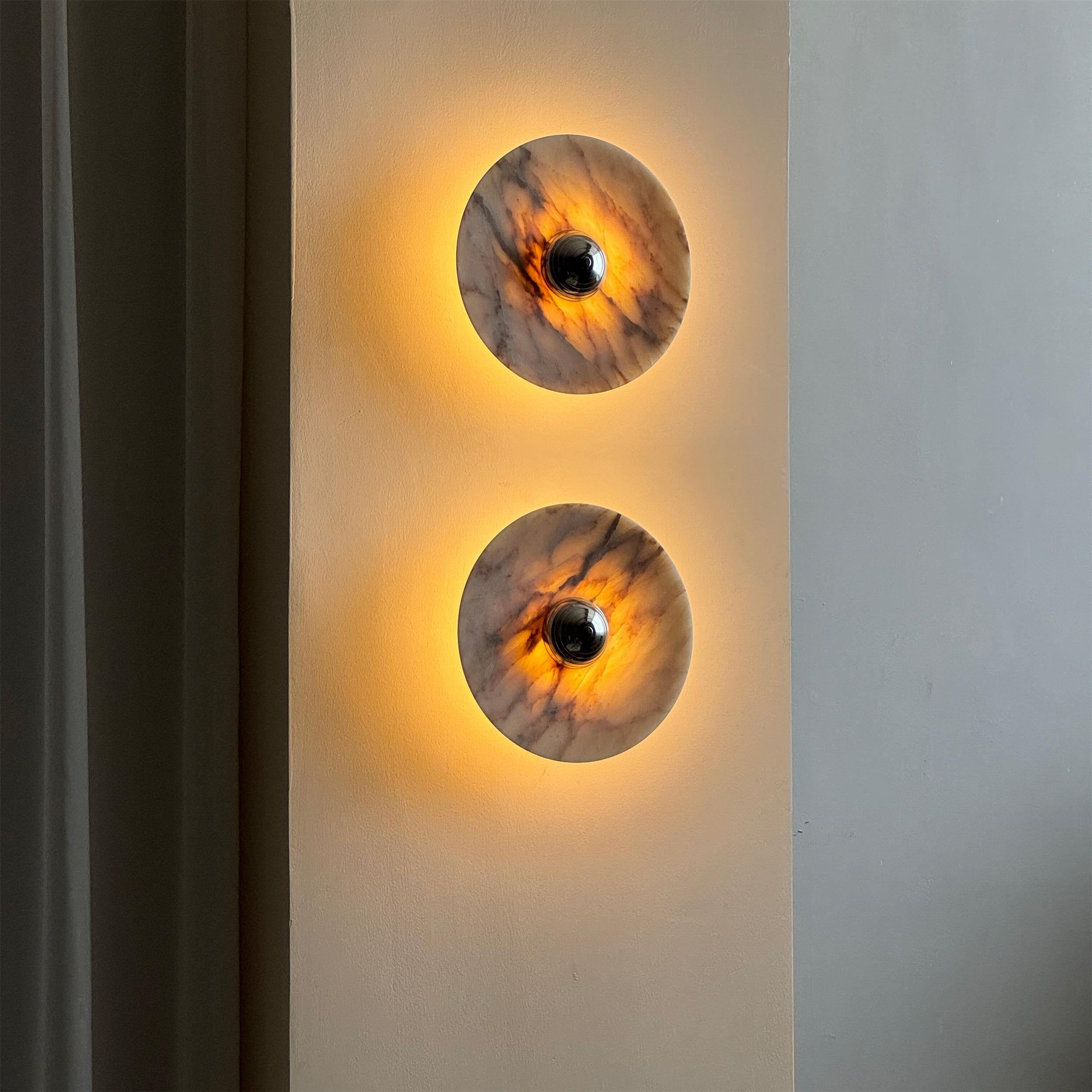 Modern Marble Rechargeable LED Wall Sconce with Natural Stone Pattern and Touch Dimming