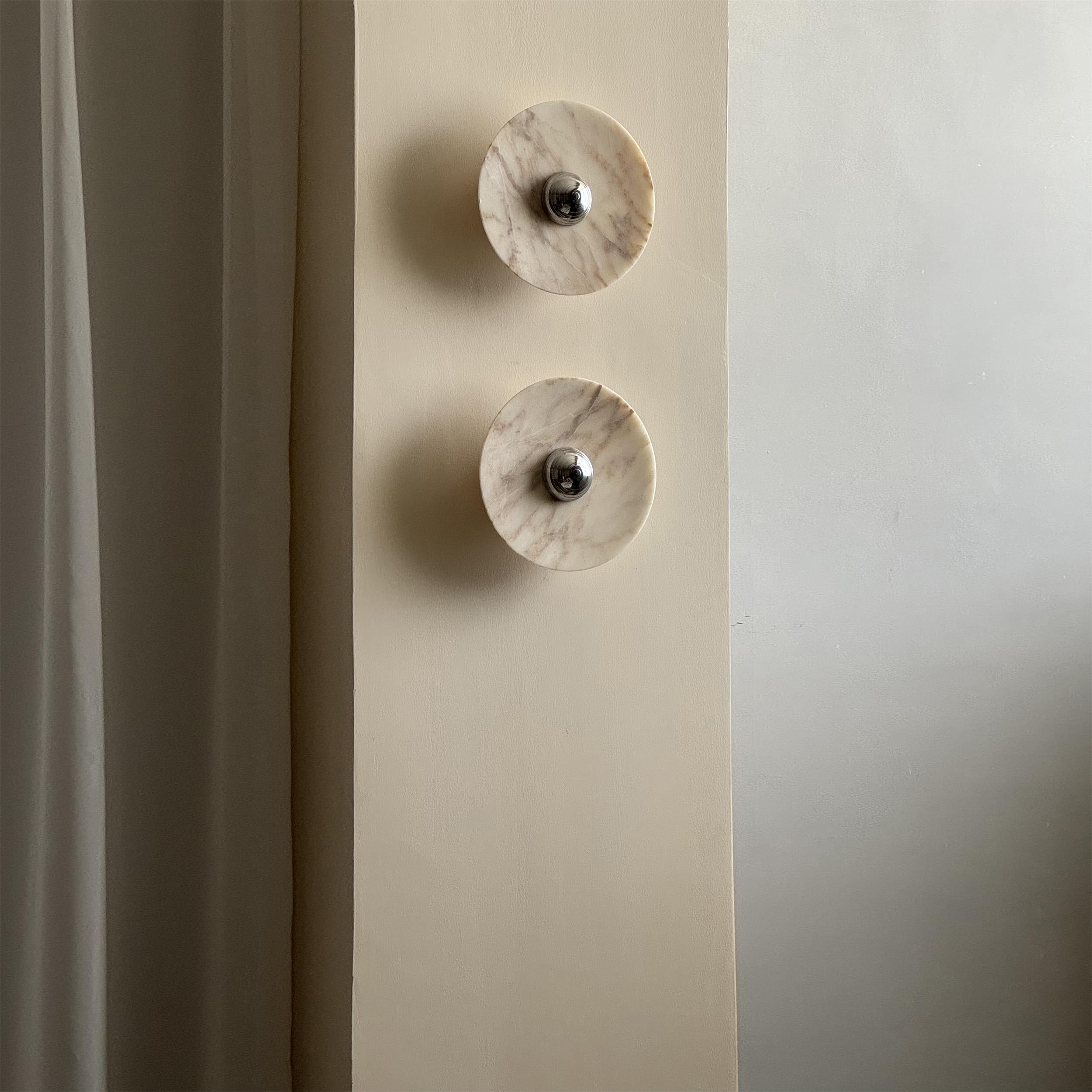 Modern Marble Rechargeable LED Wall Sconce with Natural Stone Pattern and Touch Dimming