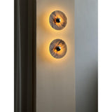 Modern Marble Rechargeable LED Wall Sconce with Natural Stone Pattern and Touch Dimming