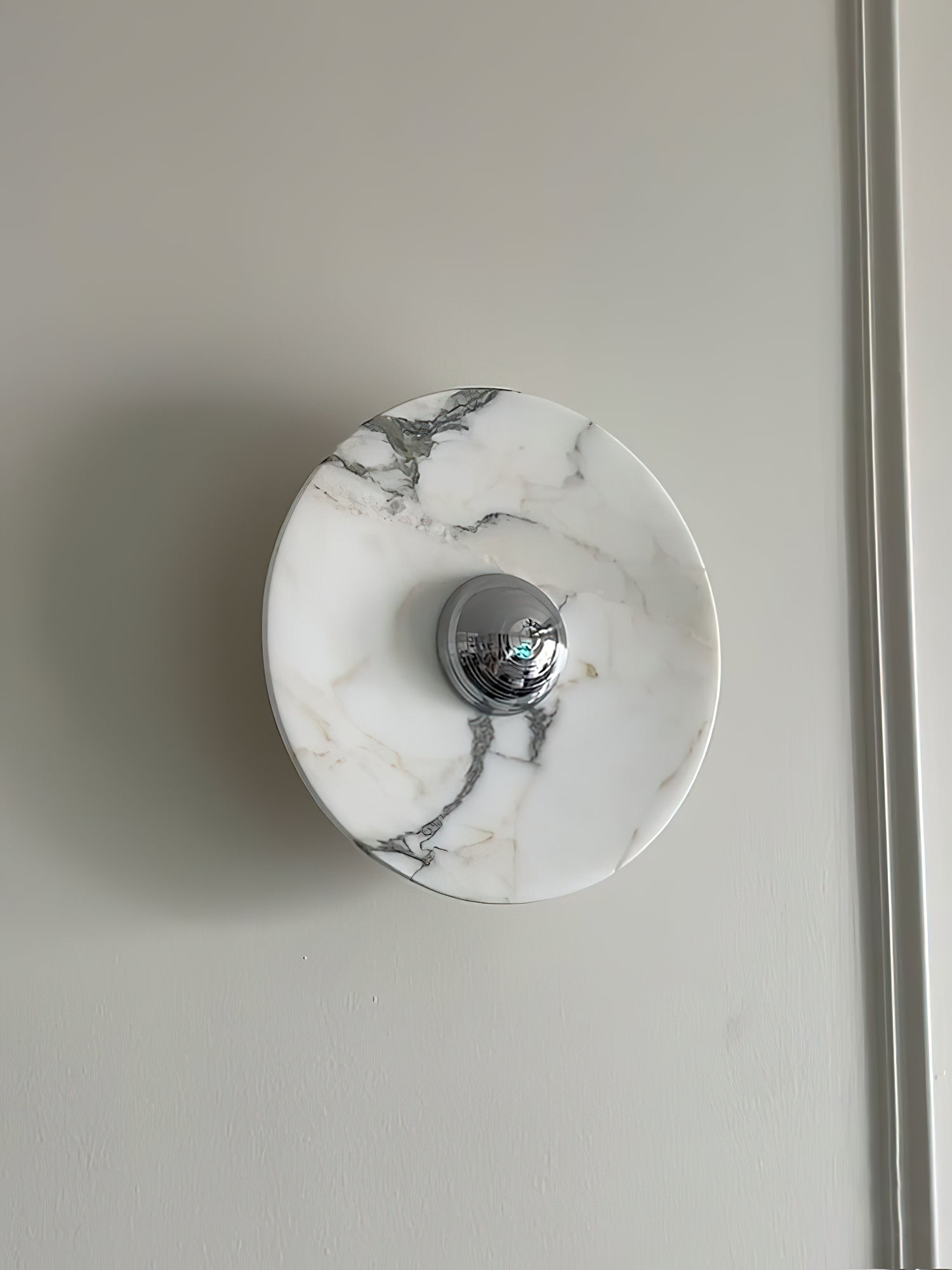 Modern Marble Rechargeable LED Wall Sconce with Natural Stone Pattern and Touch Dimming