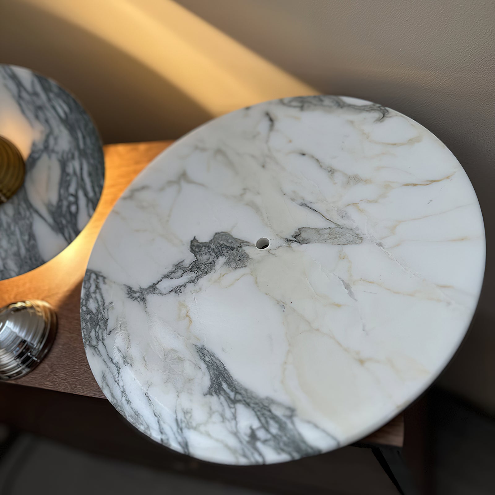 Modern Marble Rechargeable LED Wall Sconce with Natural Stone Pattern and Touch Dimming