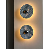 Modern Marble Rechargeable LED Wall Sconce with Natural Stone Pattern and Touch Dimming