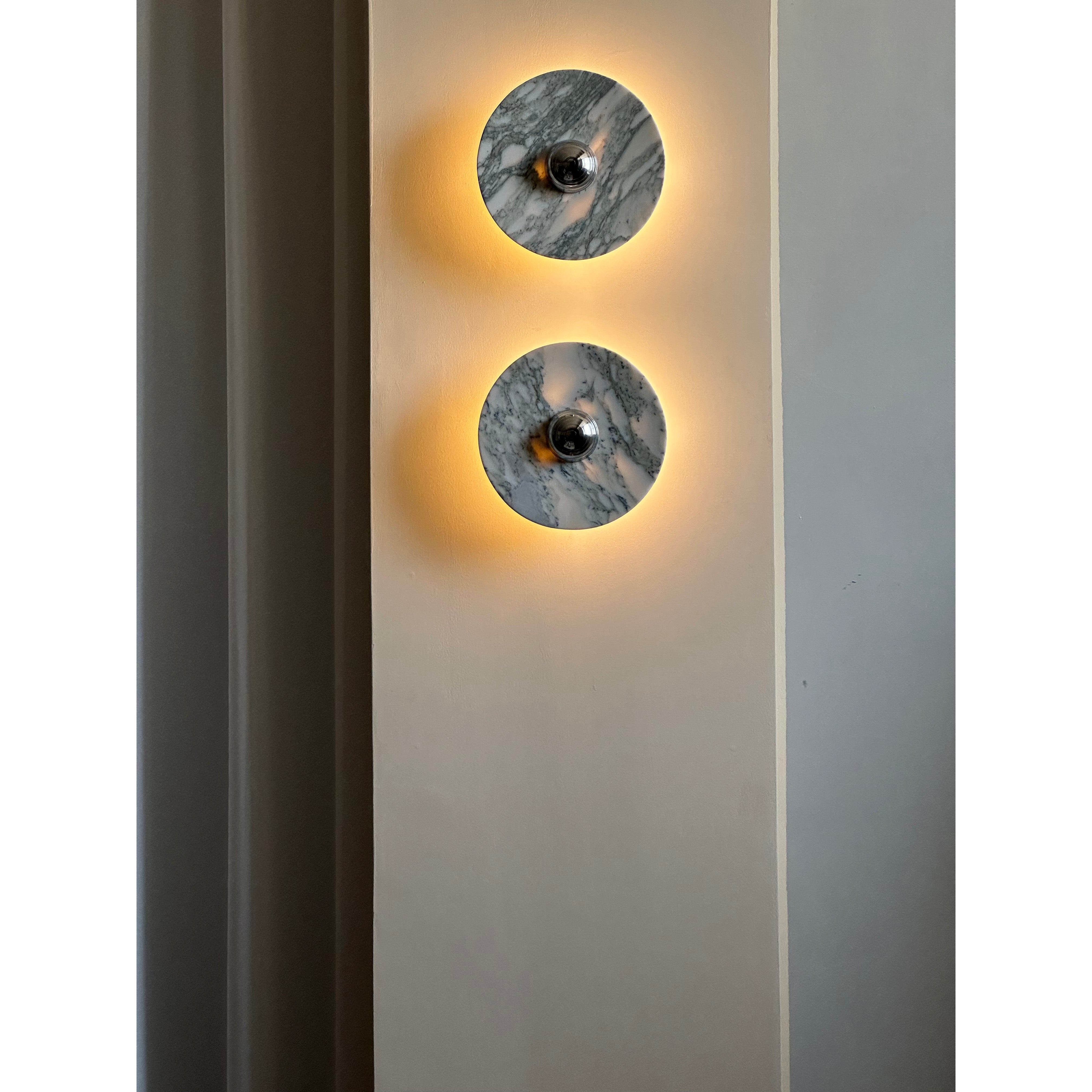 Modern Marble Rechargeable LED Wall Sconce with Natural Stone Pattern and Touch Dimming
