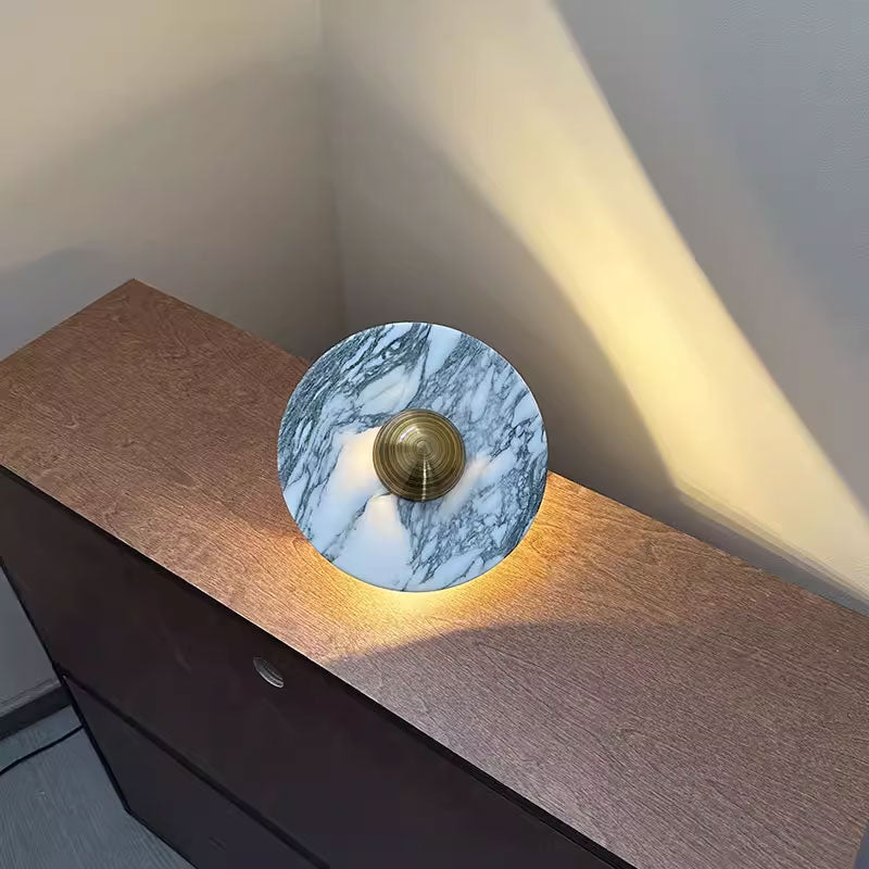 Modern Marble Rechargeable LED Wall Sconce with Natural Stone Pattern and Touch Dimming