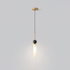 Modern Marble Vertical LED Pendant Lamp with Brass Accents for Minimalist Interior Lighting