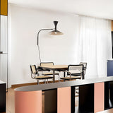 Modern Marseille Adjustable Swing Arm Wall Sconce with Dual Trumpet Metal Shades