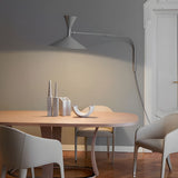 Modern Marseille Adjustable Swing Arm Wall Sconce with Dual Trumpet Metal Shades