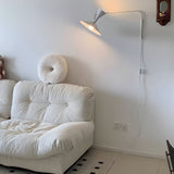 Modern Marseille Adjustable Swing Arm Wall Sconce with Dual Trumpet Metal Shades