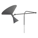 Modern Marseille Adjustable Swing Arm Wall Sconce with Dual Trumpet Metal Shades