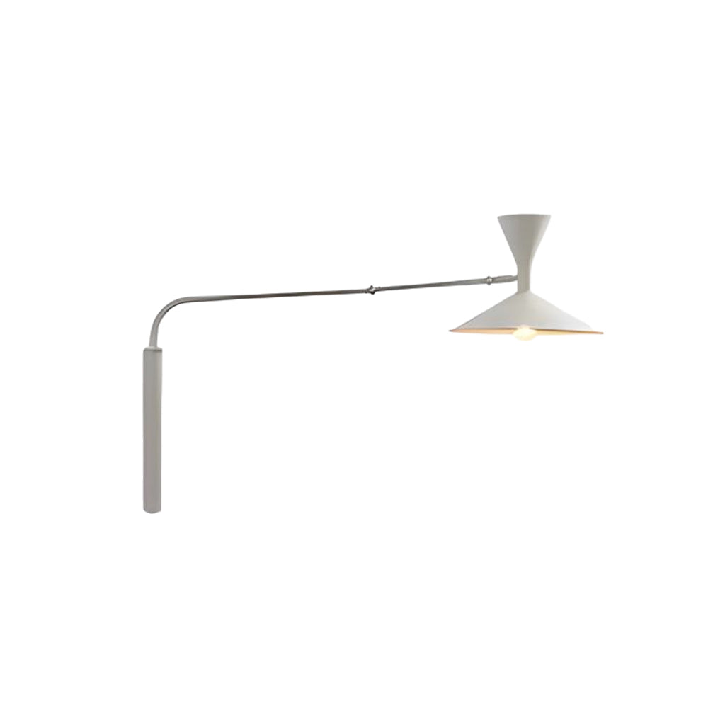 Modern Marseille Adjustable Swing Arm Wall Sconce with Dual Trumpet Metal Shades