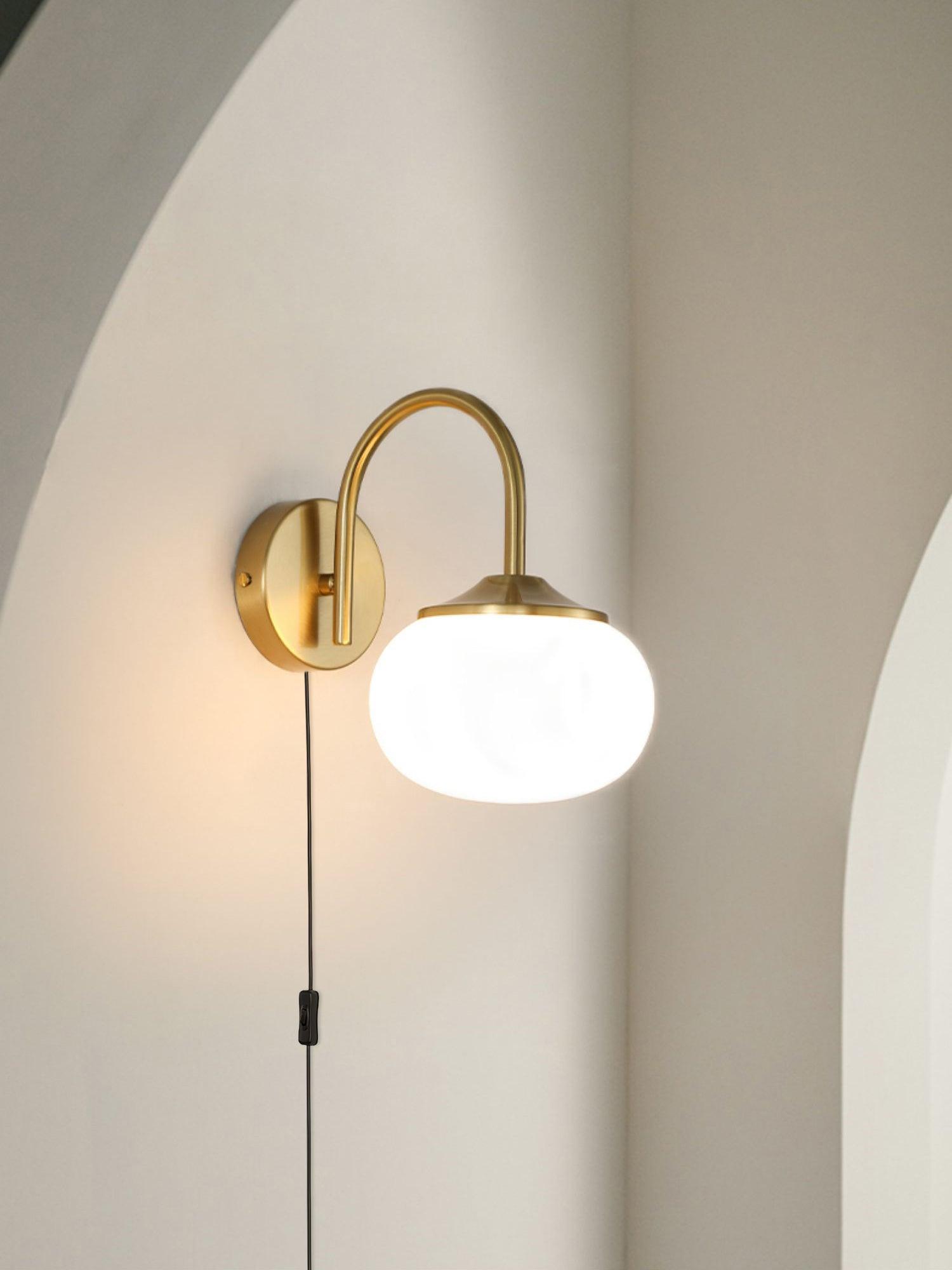 Modern Marshmallow Glass Bracket Wall Lamp Plug In Sconce for Bedroom Decor