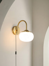 Modern Marshmallow Glass Bracket Wall Lamp Plug In Sconce for Bedroom Decor