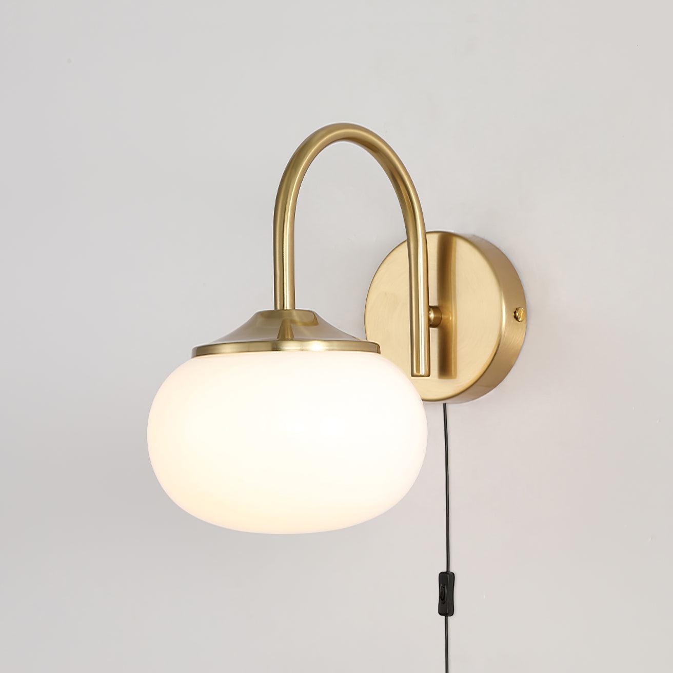Modern Marshmallow Glass Bracket Wall Lamp Plug In Sconce for Bedroom Decor