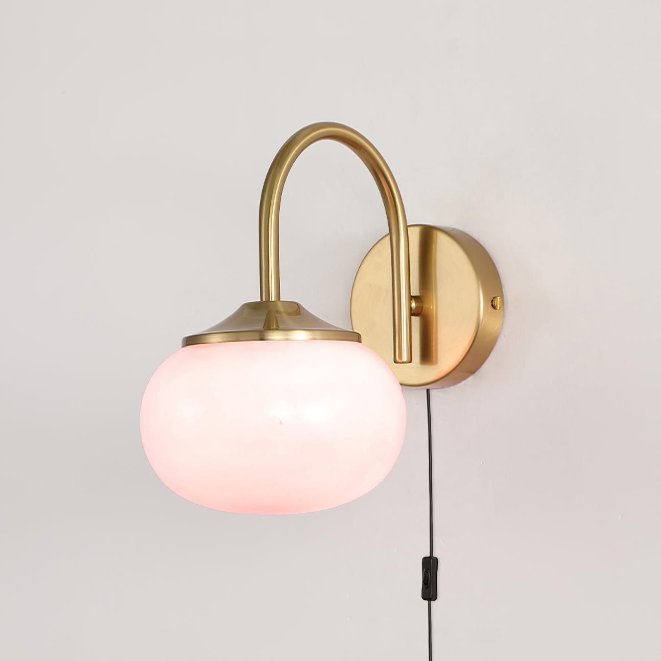 Modern Marshmallow Glass Bracket Wall Lamp Plug In Sconce for Bedroom Decor