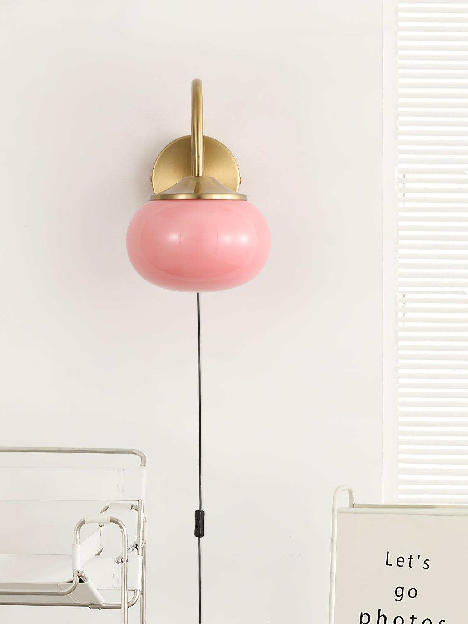 Modern Marshmallow Glass Bracket Wall Lamp Plug In Sconce for Bedroom Decor