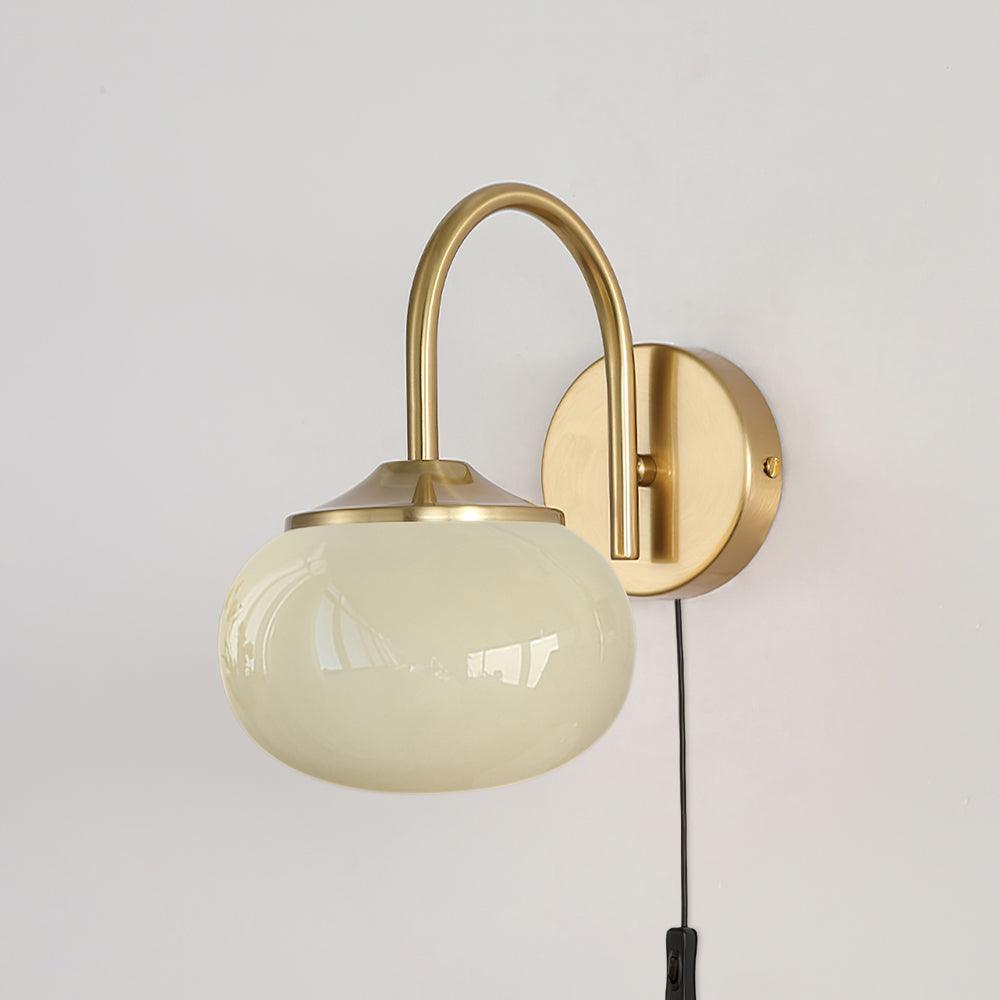 Modern Marshmallow Glass Bracket Wall Lamp Plug In Sconce for Bedroom Decor