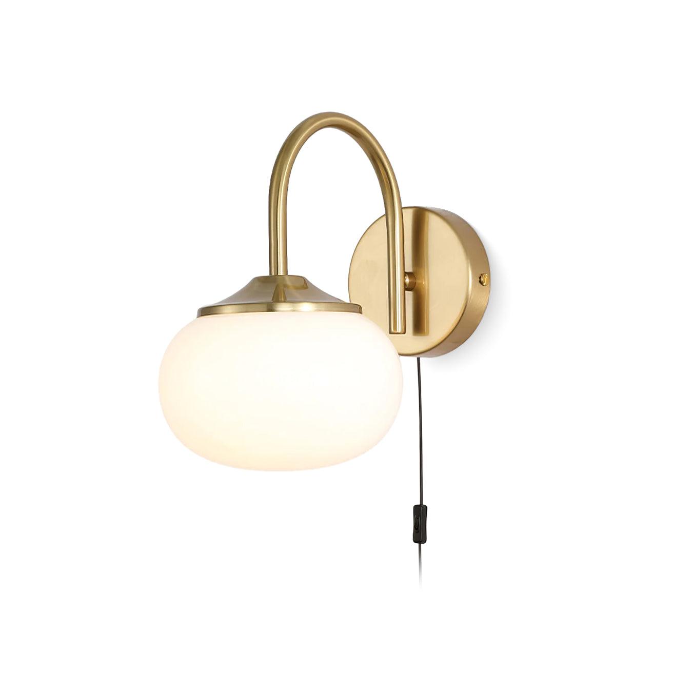 Modern Marshmallow Glass Bracket Wall Lamp Plug In Sconce for Bedroom Decor