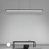 Modern Matt Black Linear LED Pendant Light 16 Inch Rectangular Adjustable Hanging Ceiling Fixture Warm White