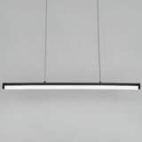 Modern Matt Black Linear LED Pendant Light 16 Inch Rectangular Adjustable Hanging Ceiling Fixture Warm White