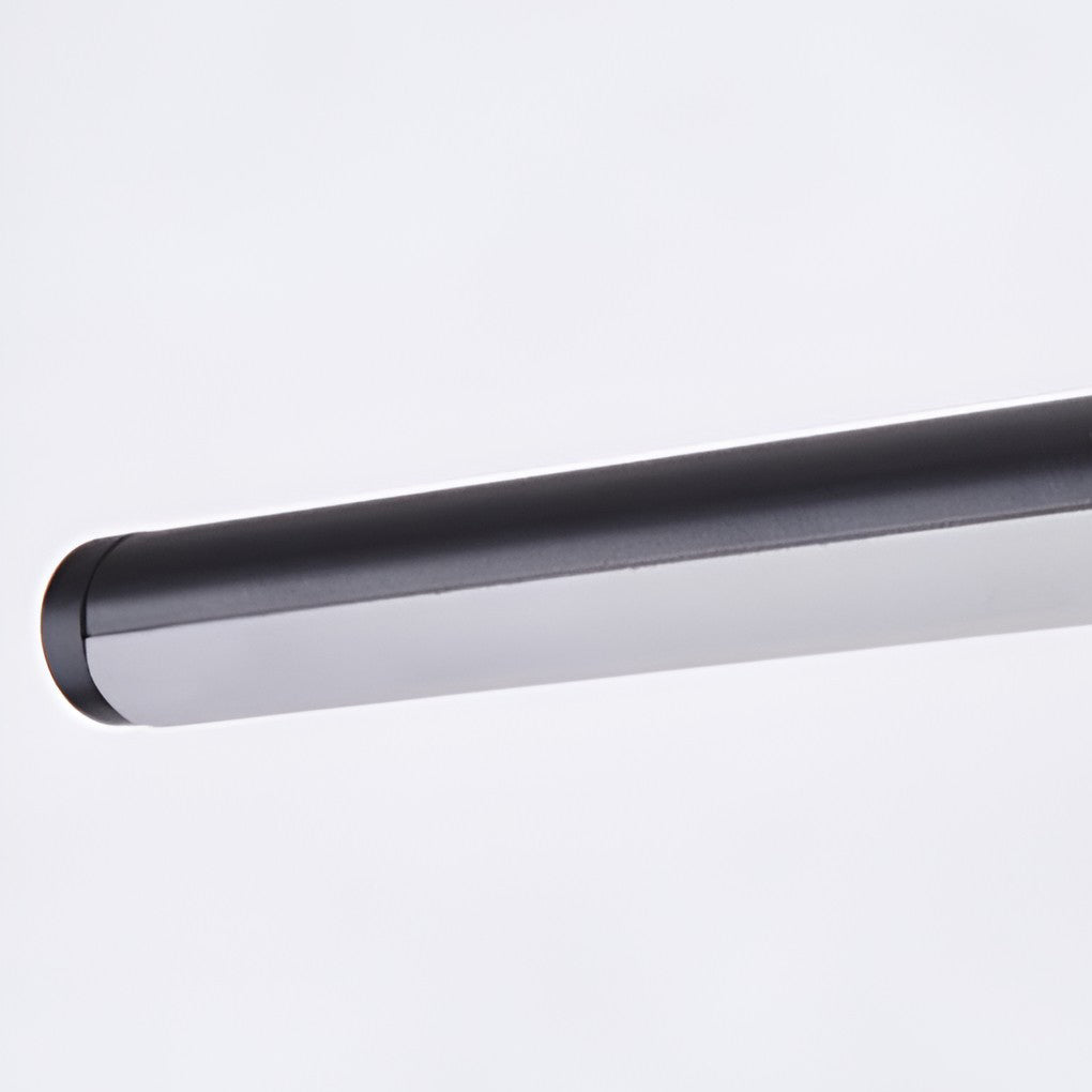 Modern Matt Black Linear LED Pendant Light 16 Inch Rectangular Adjustable Hanging Ceiling Fixture Warm White