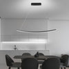 Modern Matte Black LED Arcing Linear Pendant Light for Kitchen Island and Dining Room Decor