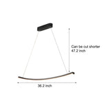 Modern Matte Black LED Arcing Linear Pendant Light for Kitchen Island and Dining Room Decor