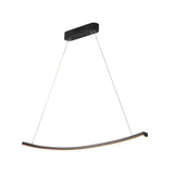 Modern Matte Black LED Arcing Linear Pendant Light for Kitchen Island and Dining Room Decor