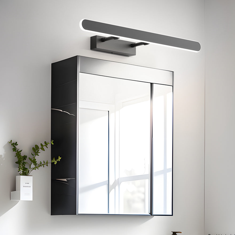 Modern Matte Black LED Bathroom Vanity Light with 3 Step Color Temperature Dimming