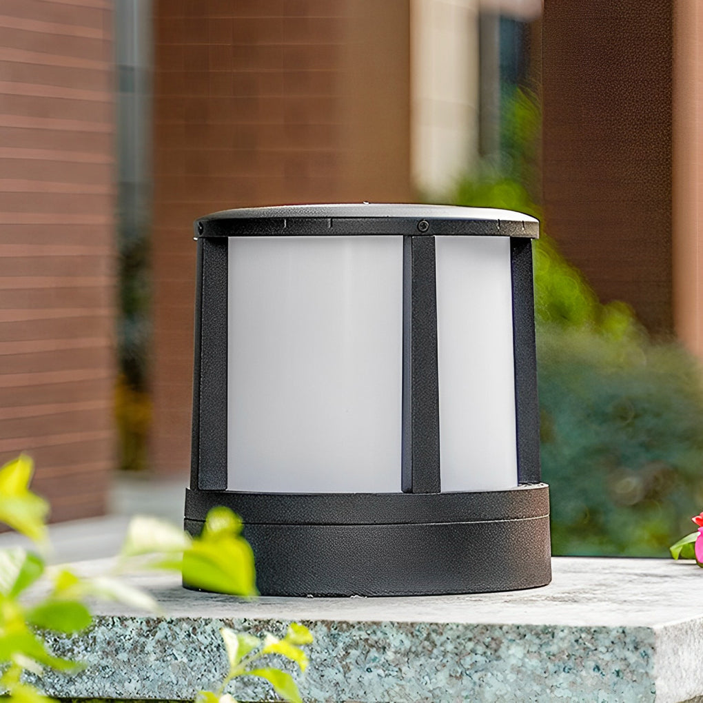 Modern Matte Black LED Outdoor Post Light Waterproof Aluminum Fence Lantern for Garden Yard