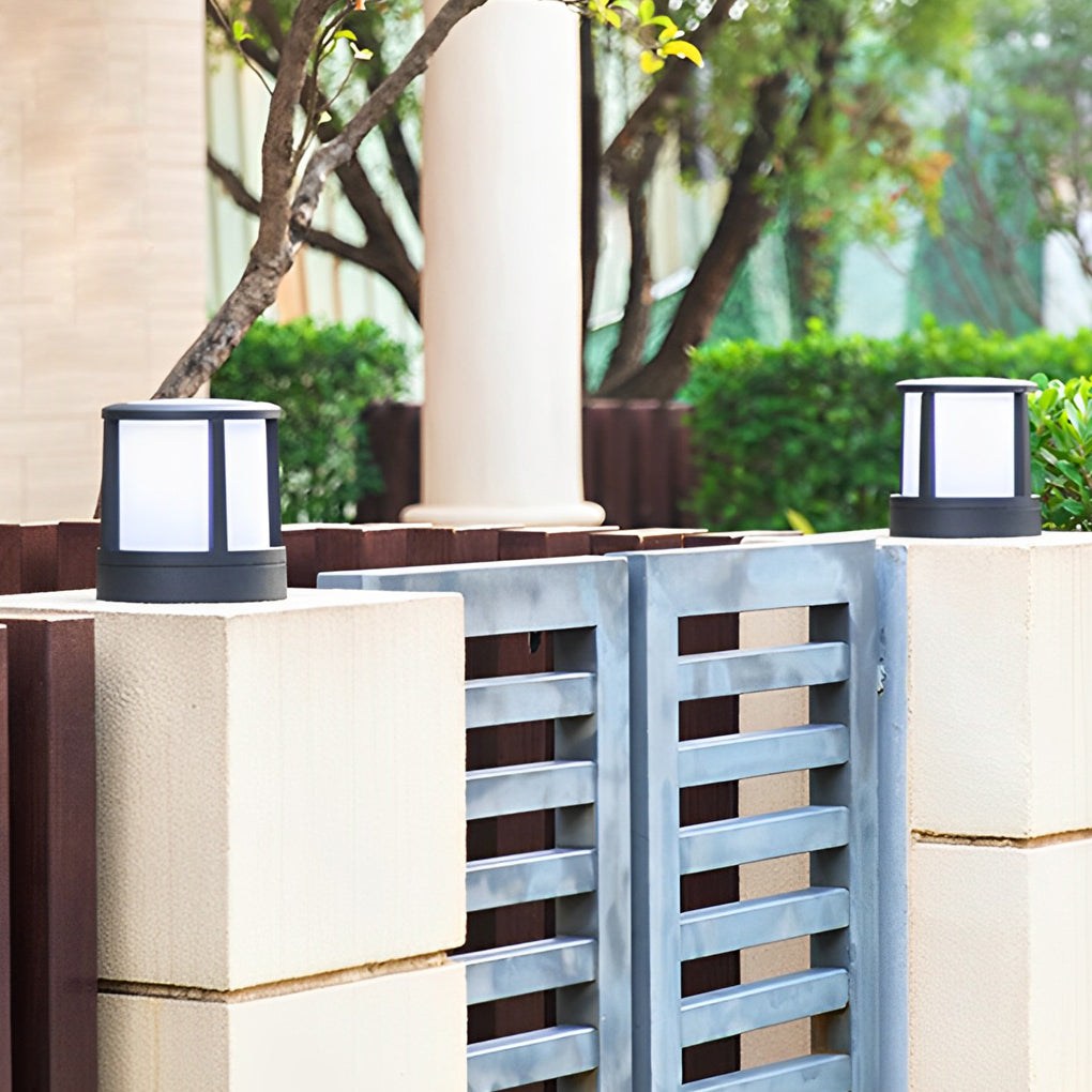 Modern Matte Black LED Outdoor Post Light Waterproof Aluminum Fence Lantern for Garden Yard
