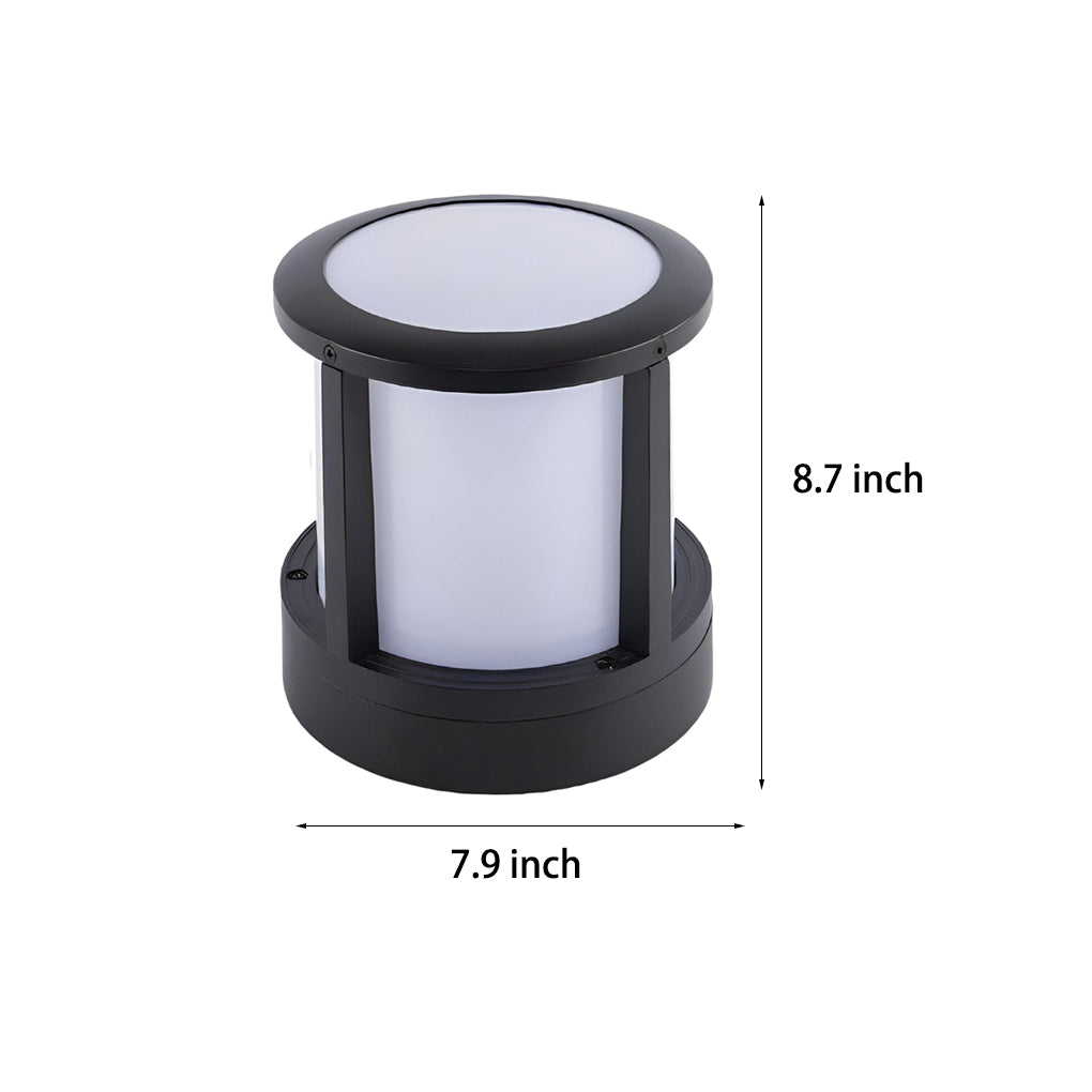 Modern Matte Black LED Outdoor Post Light Waterproof Aluminum Fence Lantern for Garden Yard