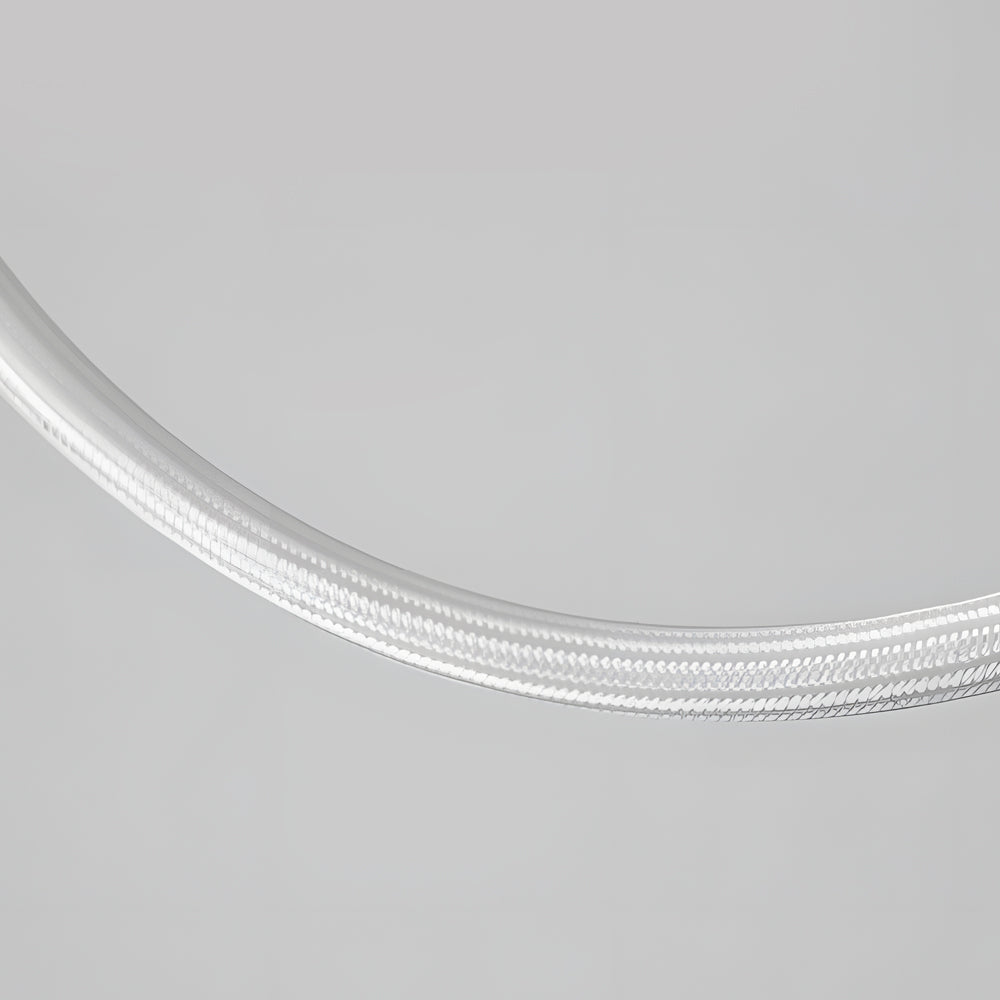 Modern Matte Black LED Silicone Rope Pendant Light 3 Step Color Temperature Dimmable Chandelier