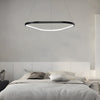 Modern Matte Black LED Triangle Ring Pendant Lighting Dimmable Multi Ring Geometric Chandelier