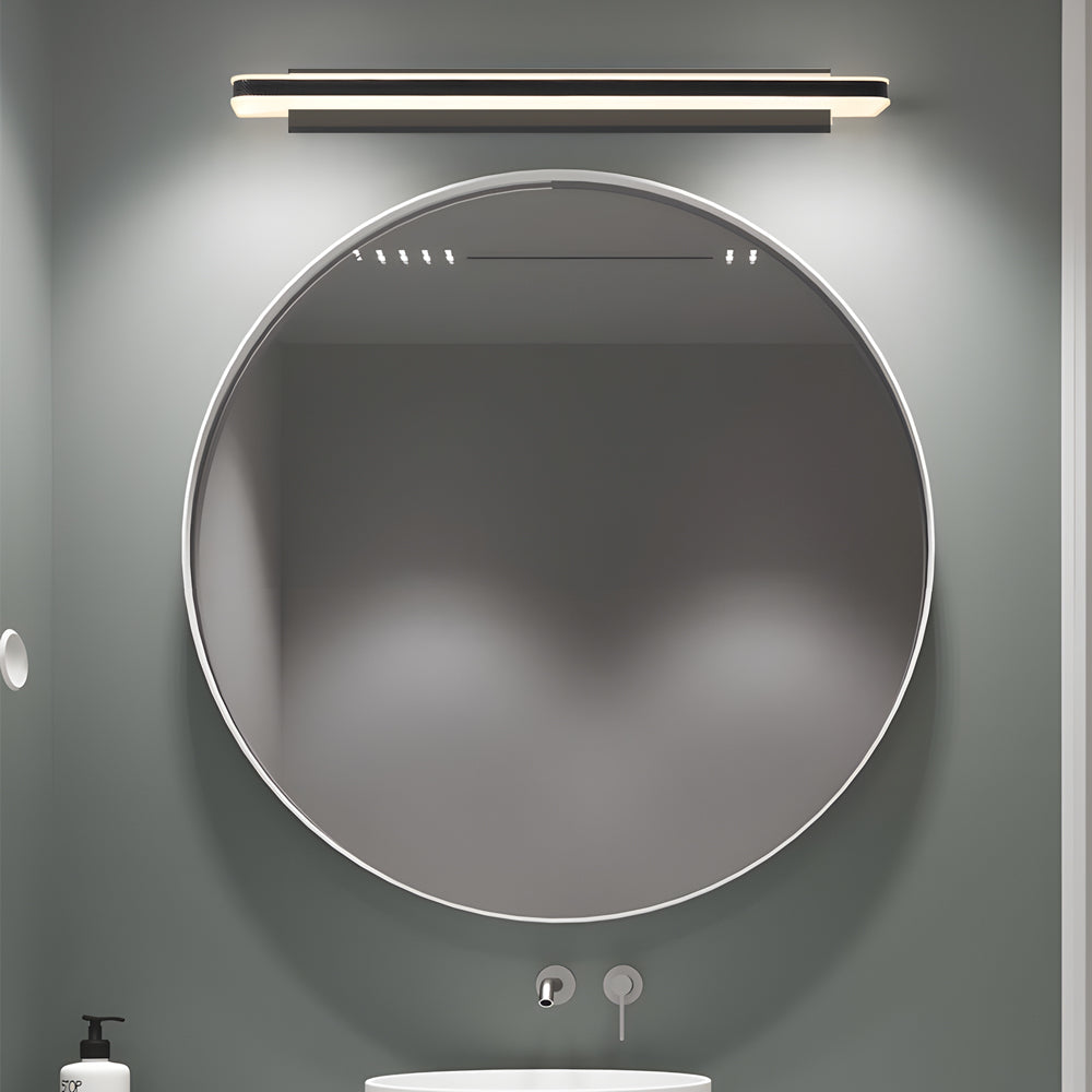 Modern Matte Black Linear LED Bathroom Vanity Light with Adjustable Color Temperature