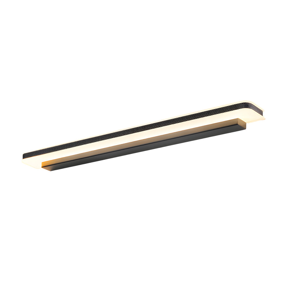 Modern Matte Black Linear LED Bathroom Vanity Light with Adjustable Color Temperature