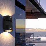 Modern Matte Black Outdoor LED Wall Sconce Waterproof Up and Down Exterior Lighting