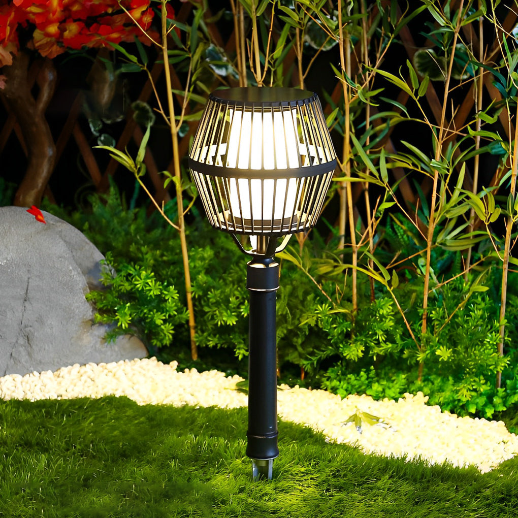 Modern Matte Black Solar Outdoor Post Light Waterproof Aluminum LED Landscape Lantern for Garden Path