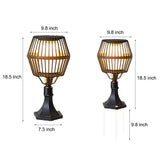 Modern Matte Black Solar Outdoor Post Light Waterproof Aluminum LED Landscape Lantern for Garden Path