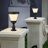 Modern Matte Black Solar Pillar Light Waterproof LED Outdoor Fence Post Cap Lamp for Garden