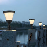 Modern Matte Black Solar Pillar Light Waterproof LED Outdoor Fence Post Cap Lamp for Garden
