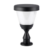 Modern Matte Black Solar Pillar Light Waterproof LED Outdoor Fence Post Cap Lamp for Garden