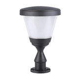 Modern Matte Black Solar Pillar Light Waterproof LED Outdoor Fence Post Cap Lamp for Garden