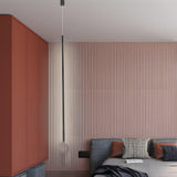 Modern Matte Black Vertical Linear LED Pendant Light for Dining Room and Office