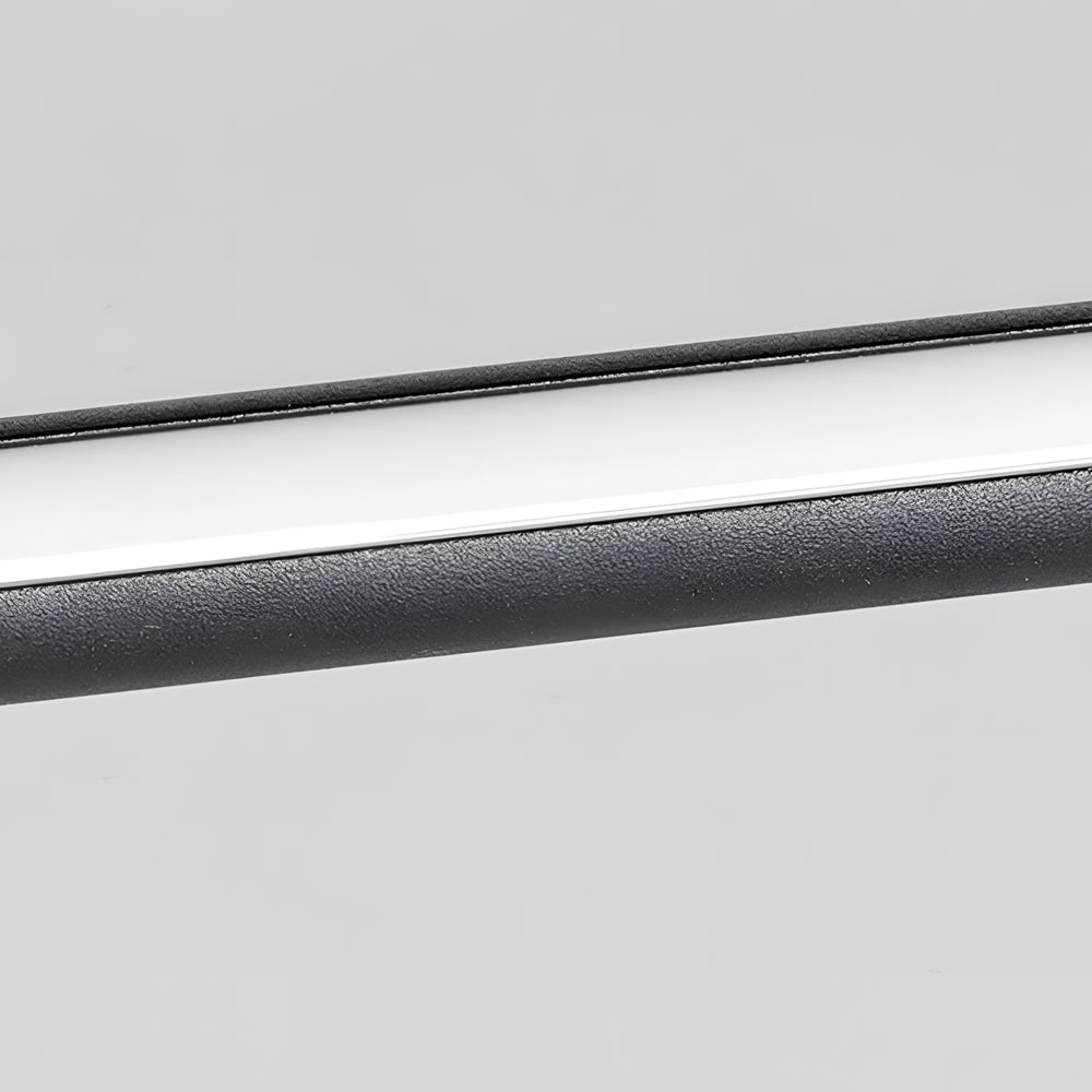 Modern Matte Black Vertical Linear LED Pendant Light for Dining Room and Office