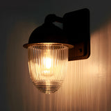 Modern Matte Black Waterproof Outdoor Wall Lamp with Clear Glass Ball Shade